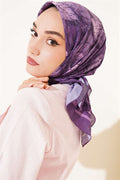 Floral Patterned Bamboo Kash Scarf Lilac