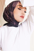 Floral Patterned Bamboo Kash Scarf Black Brown