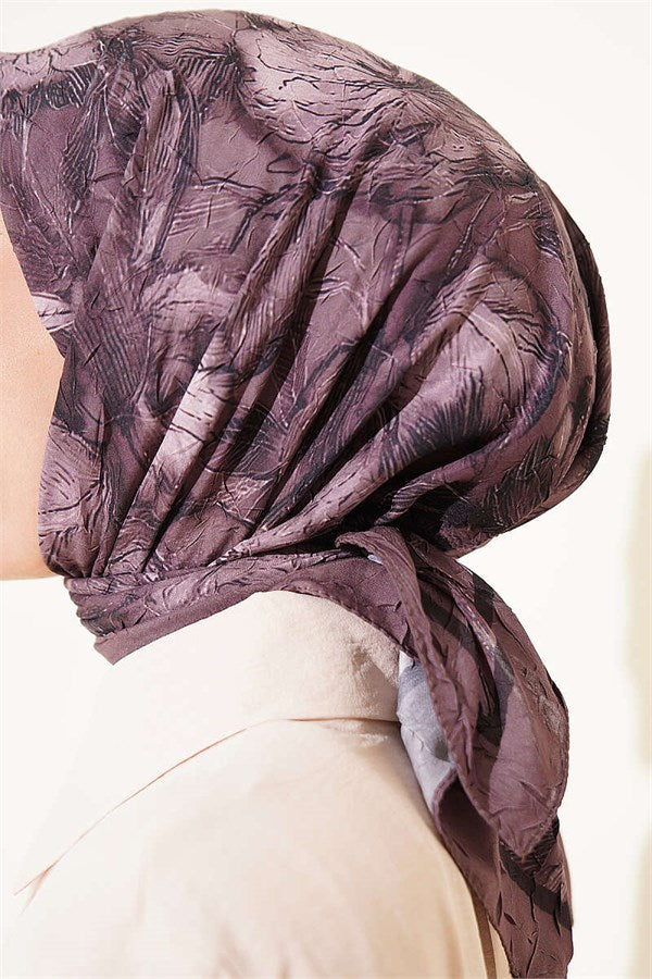Floral Patterned Bamboo Kash Scarf, Mink