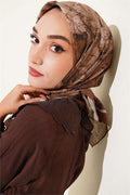 Floral Patterned Bamboo Kash Scarf Olive Green