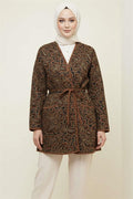 Floral Patterned Pocket Jacket Brown
