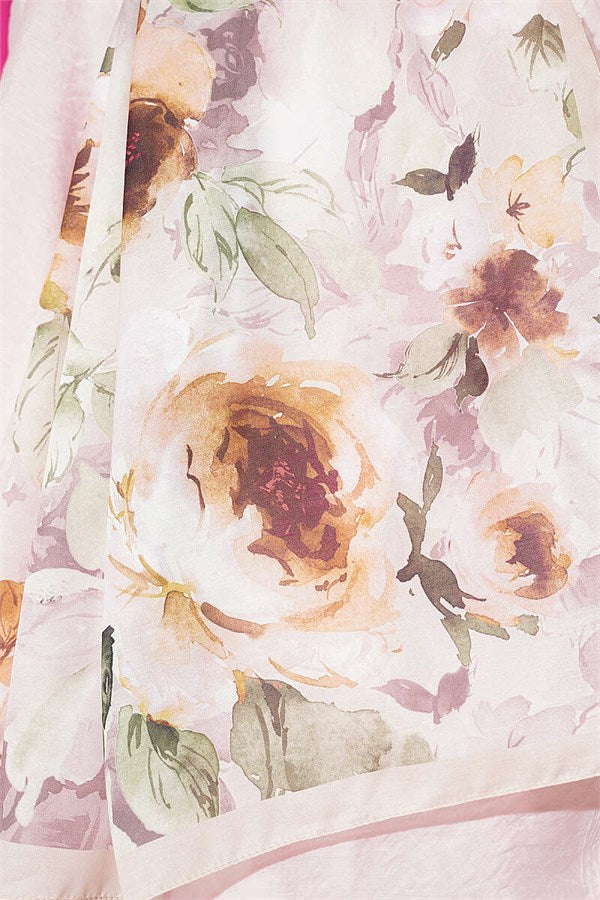 Floral Patterned Soft Shawl, Beige