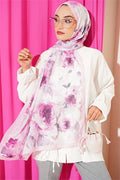 Floral Patterned Soft Shawl Pink