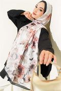 Floral Patterned Soft Scarf, Black