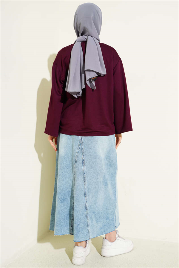 Flower Embroidered Loisha Blouse, Plum