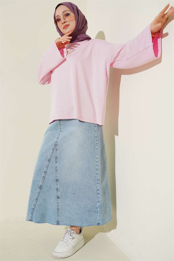 Floral Embroidered Loisha Blouse Pink