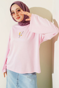 Floral Embroidered Loisha Blouse Pink