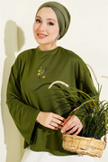Floral Embroidered Loisha Blouse, Green