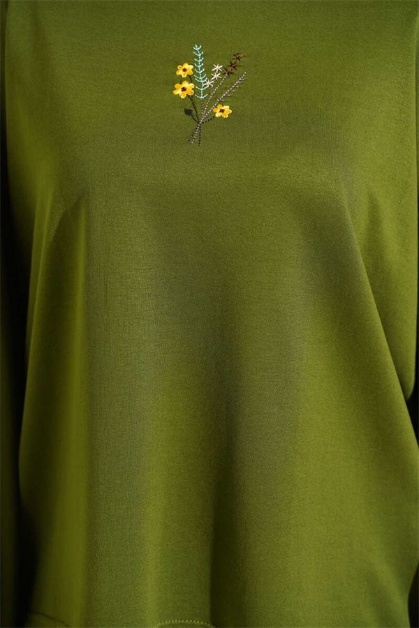 Floral Embroidered Loisha Blouse, Green