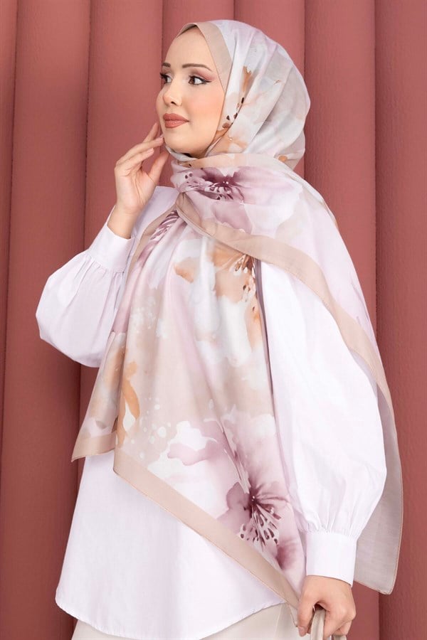 Floral Pattern Shawl Series Beige