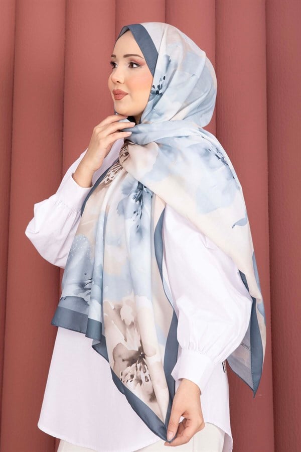 Floral Motif Shawl Series Grey