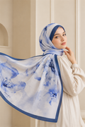 Floral Motif Scarf Series Blue