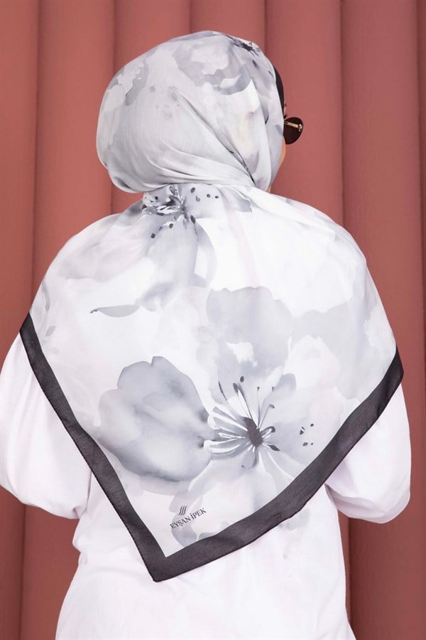 Floral Motif Scarf Series Black