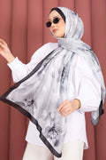 Floral Motif Scarf Series Black