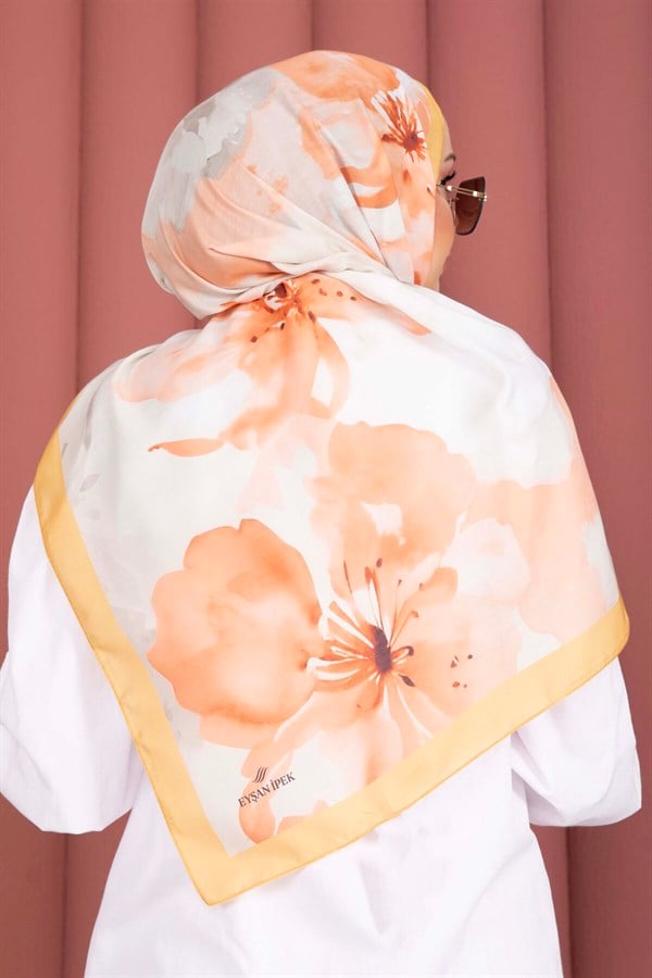 Floral Motif Scarf Series Orange