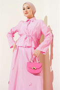 Pink 2 Piece Set with Floral Skirt