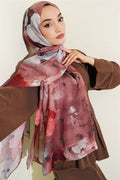 Floral Digital Pattern Scarf, Tile Color