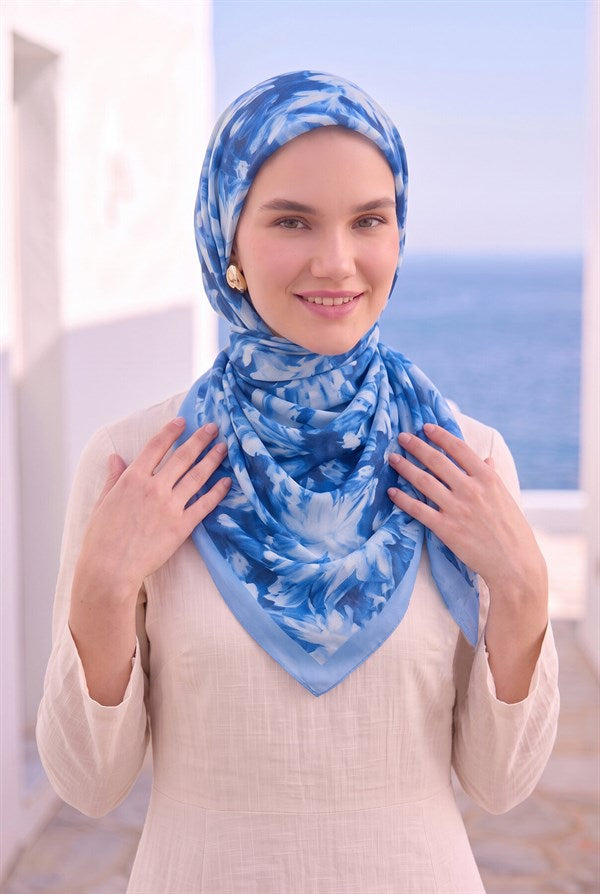 Floral Scarf Series Baby Blue