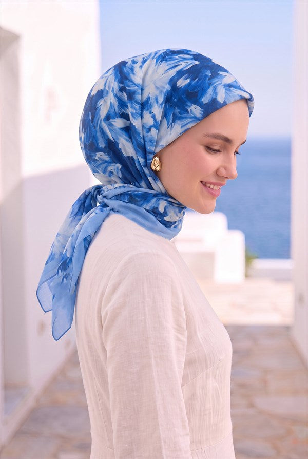 Floral Scarf Series Baby Blue