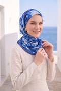 Floral Scarf Series Navy Blue