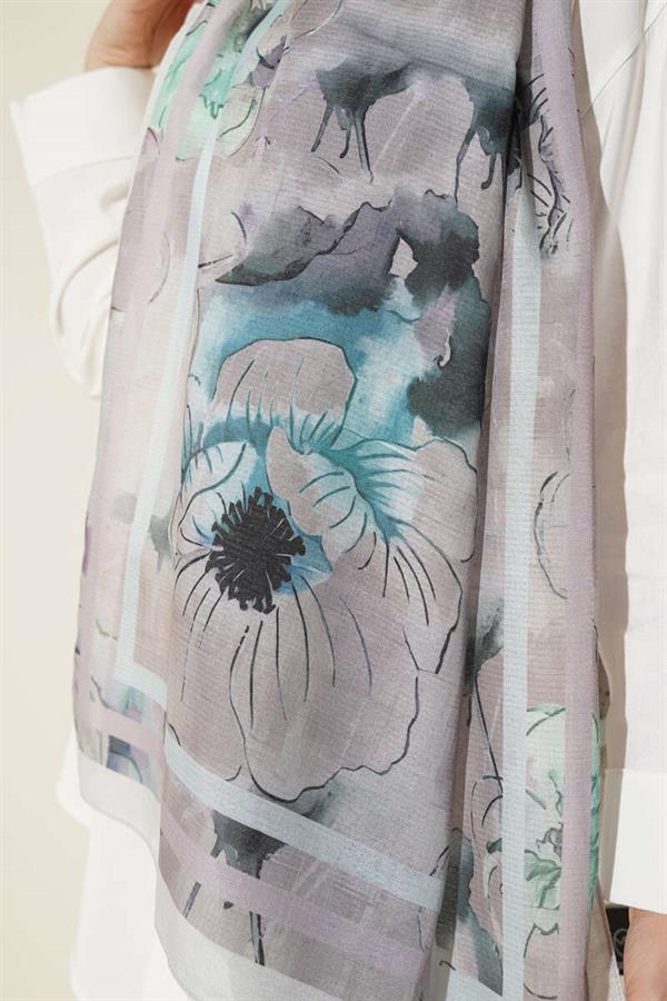 Shawl Stone with Floral Stripe Transition Detail