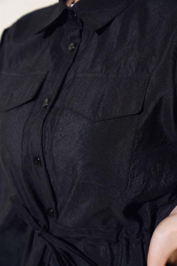 Double Pocket Double Skirt Set Black