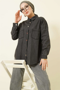 Anthracite Double Pocket Metal Button Shirt