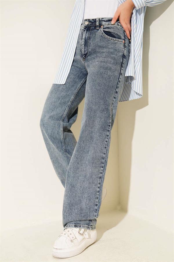 Double Pocket Palazzo Jeans Snow Dark