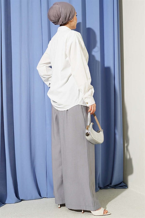Double Pocket Terrycotton Shirt, Ecru