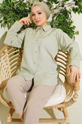 Double Pocket Terikoton Shirt Mint