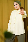 Double Pocket Terry Cotton Shirt Yellow