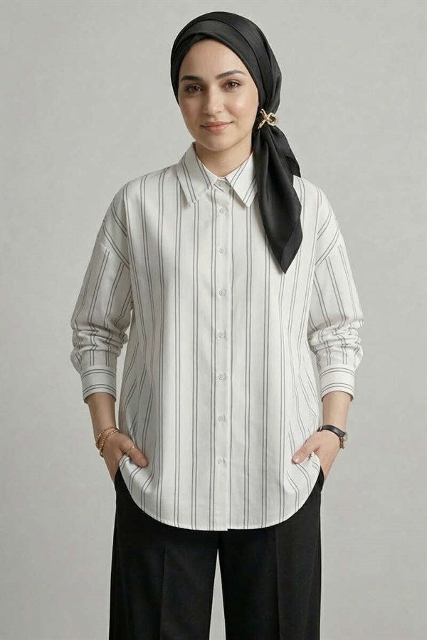 Double Striped Shirt White