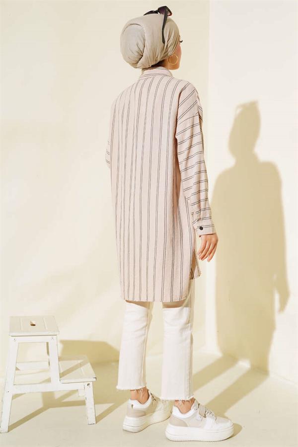 Double Striped Tunic Beige