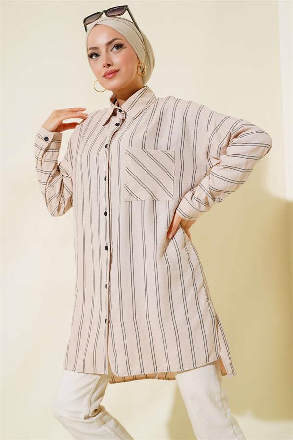 Double Striped Tunic Beige