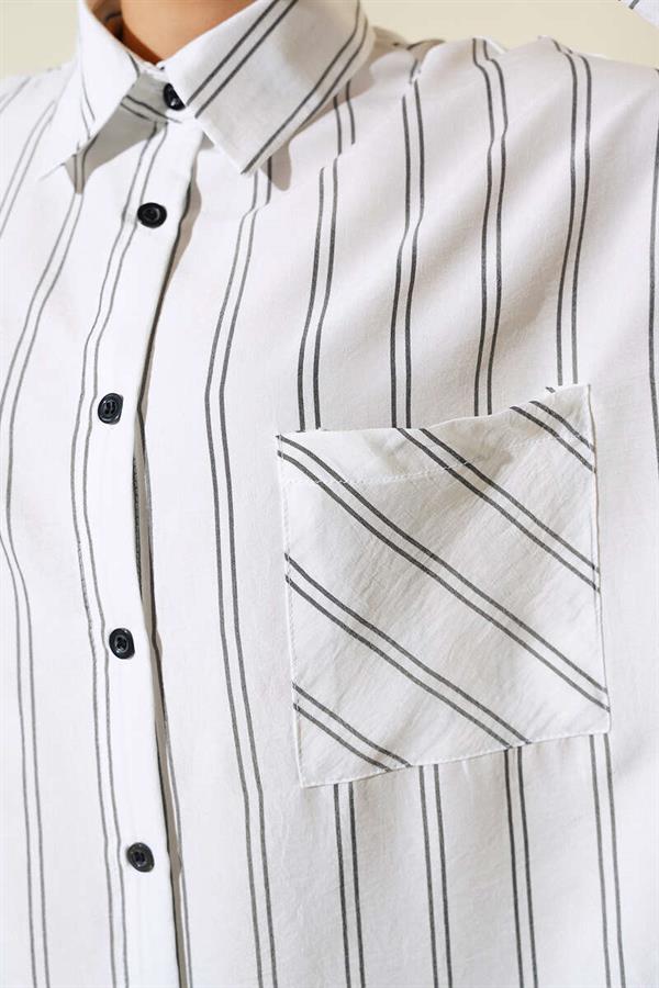 Double Striped Tunic White