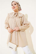 Double Sailor Collar Zigzag Shirt Beige