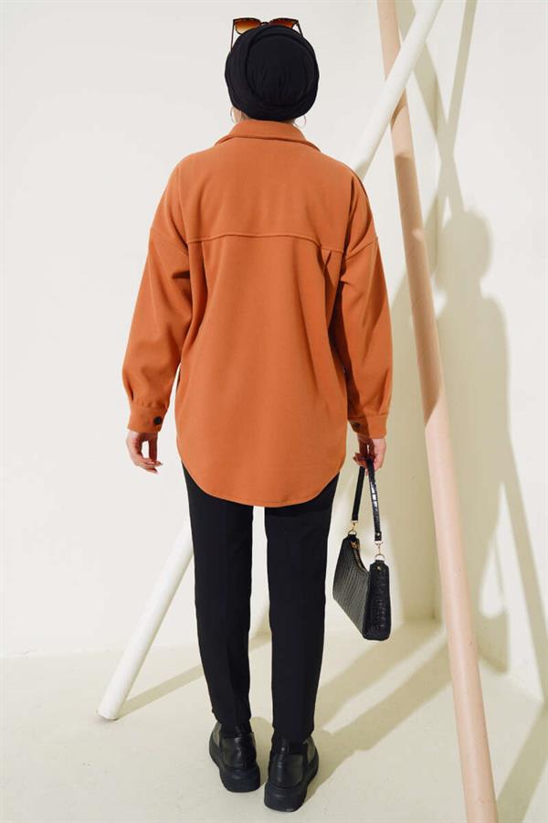 Double Chest Pocket Buttoned Jacket Tile