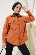 Double Chest Pocket Buttoned Jacket Tile