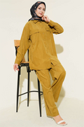 Modal 2 Piece Set with Double Breast Pockets, Olive Green