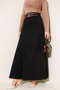 Double Belt Detail Skirt Black