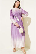 Two-Tone Pleated Satin Dress Lilac
