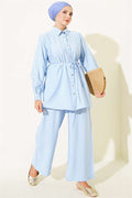 Double Yoke 2 Piece Set with Rope Belt, Blue