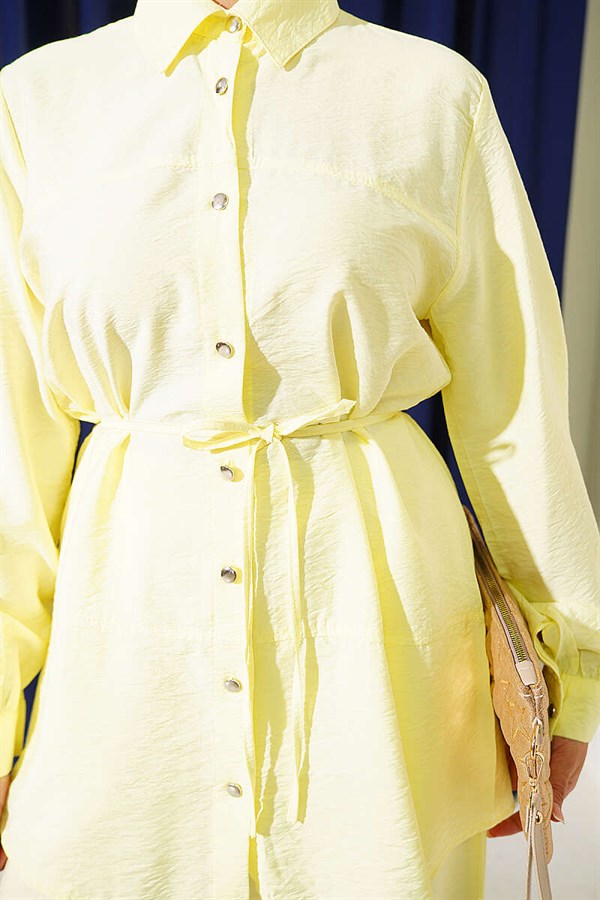 Double Yoke 2 Piece Set with Rope Belt, Yellow