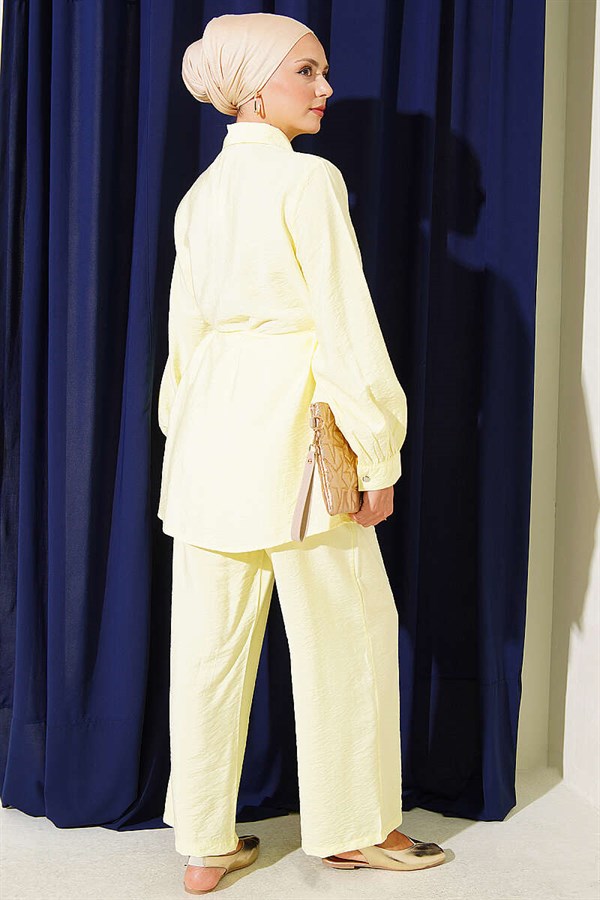 Double Yoke 2 Piece Set with Rope Belt, Yellow