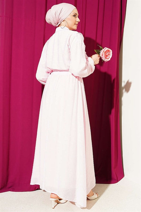 2 Piece Set with Double V-Shaped Ruffled Skirt, Pink