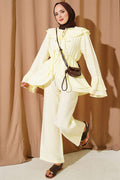 Double Collar 2 Piece Set with Elastic Waistband, Yellow
