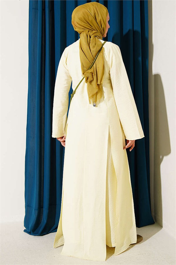 Two-Piece Set with Double Slit Long Tunic, Yellow