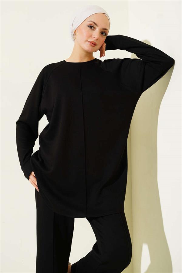 Chima Detailed Loisha Vest 2 Piece Set Black