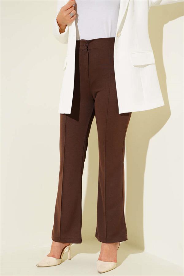 Buttoned Waist Trousers Brown
