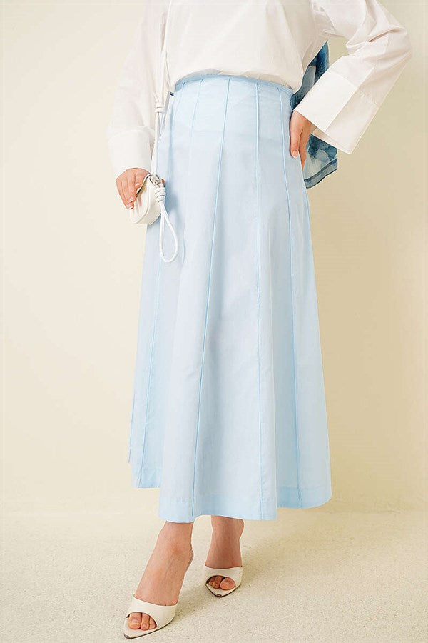 Blue Skirt with Zippered Waistband